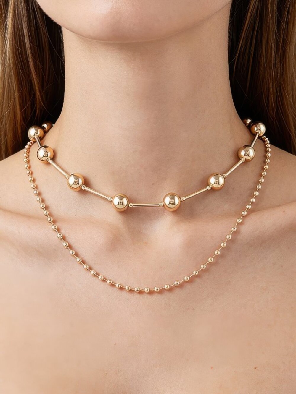 Double Polished Space Chain Necklace